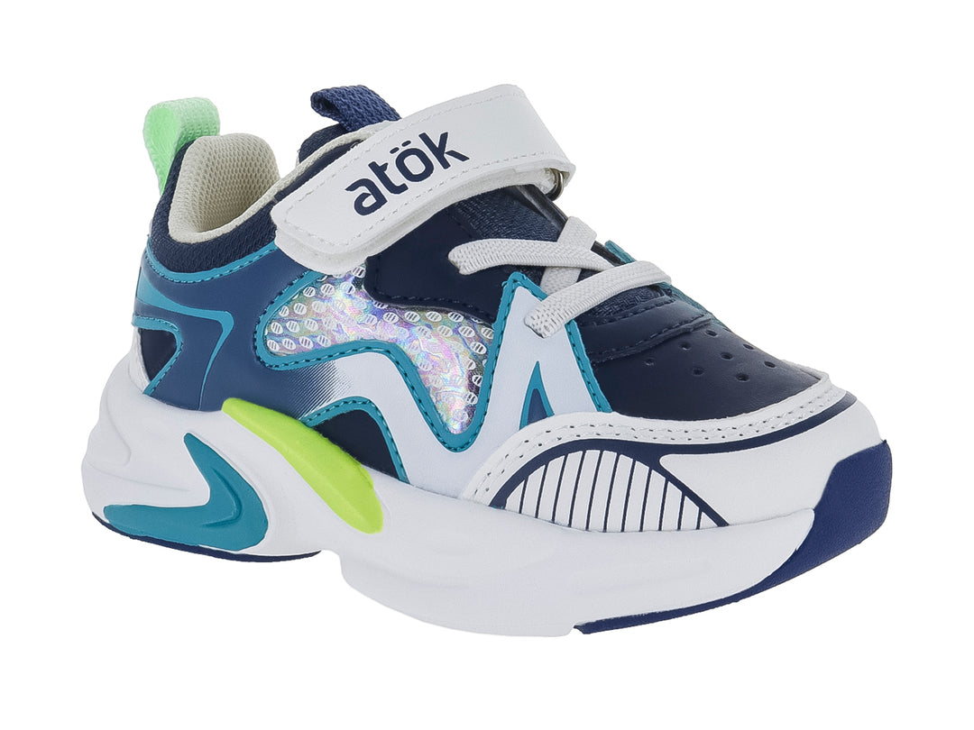 Tenis ATOK Gris Oscuro y Verde para Niño