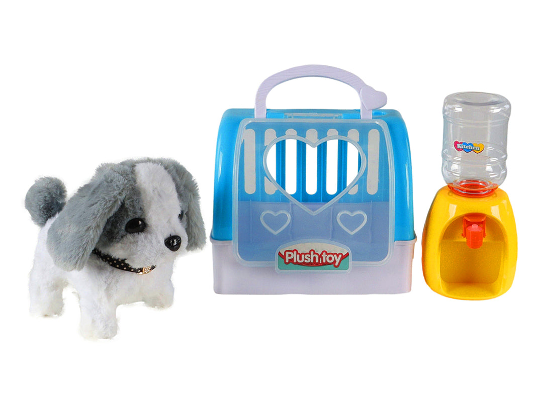 Set de perritos de peluche con accesorios en empaque transparente de la colección Lovely Pet.
