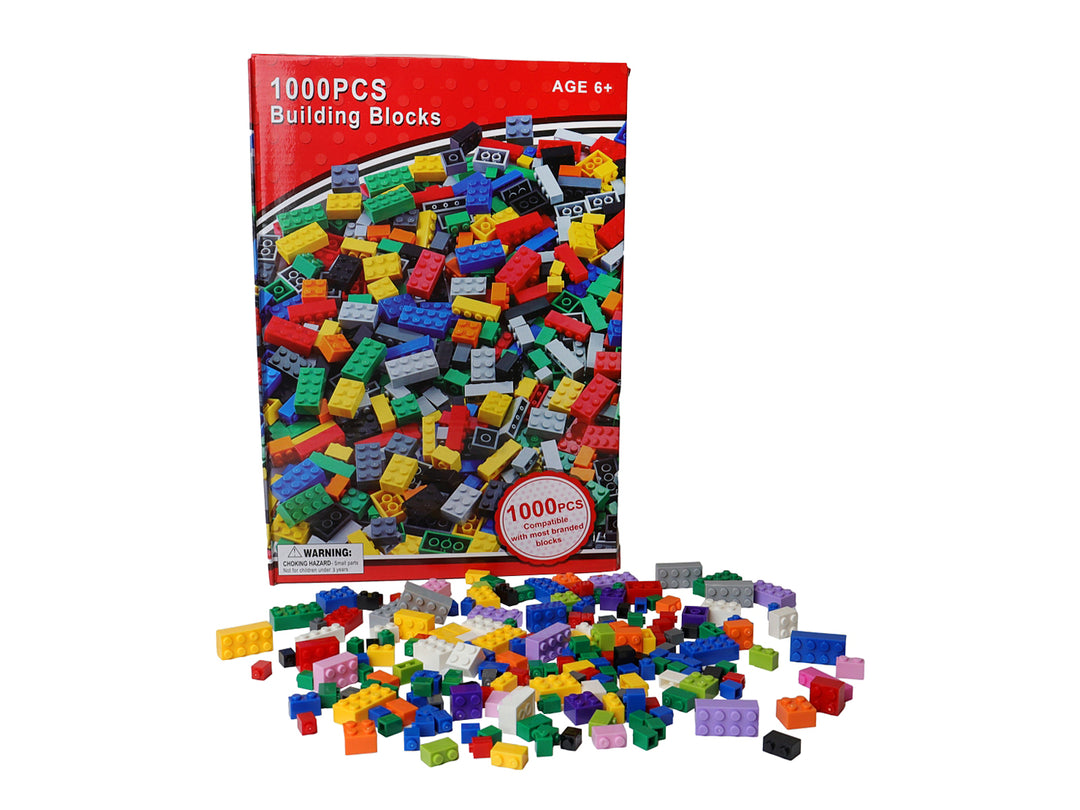 Caja de juguete Kelder Toys con 1000 piezas de bloques de construcción multicolores para niños.