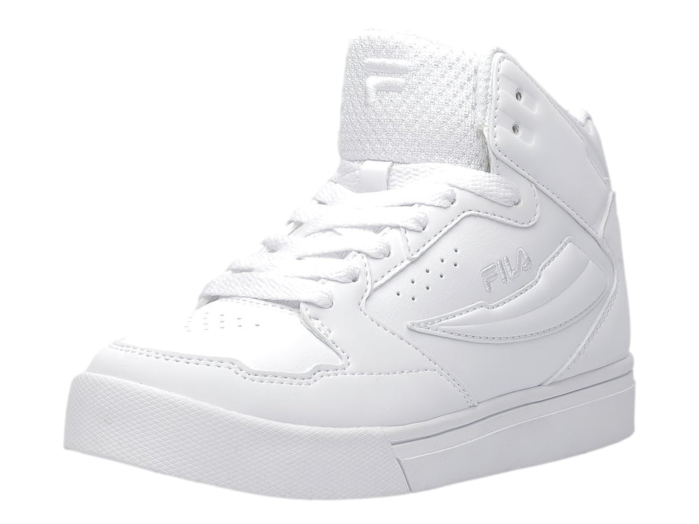Tenis deportivos FILA de corte medio en color blanco total para niño.