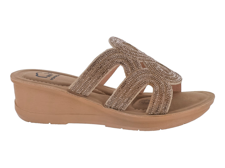 Sandalias Nomadas Oro con Plataforma para Mujer