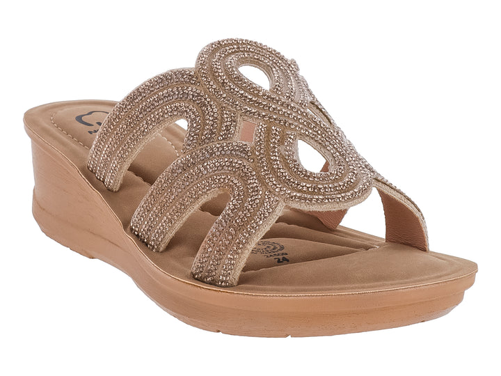 Sandalias Nomadas Oro con Plataforma para Mujer