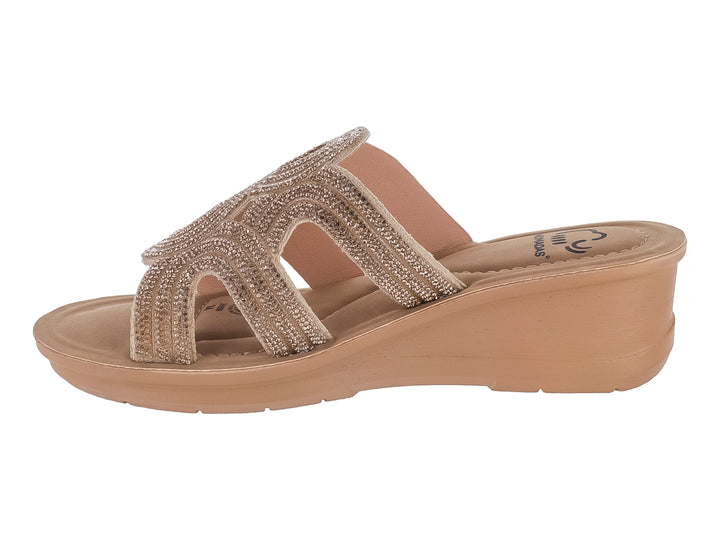 Sandalias Nomadas Oro con Plataforma para Mujer