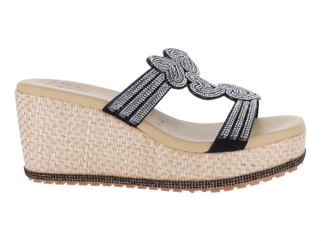 Sandalias de Plataforma Luna Rosa Negro y Plata para Mujer