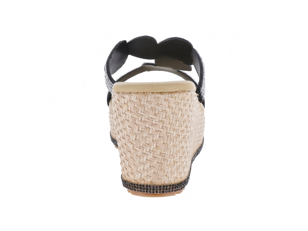 Sandalias de Plataforma Luna Rosa Negro y Plata para Mujer