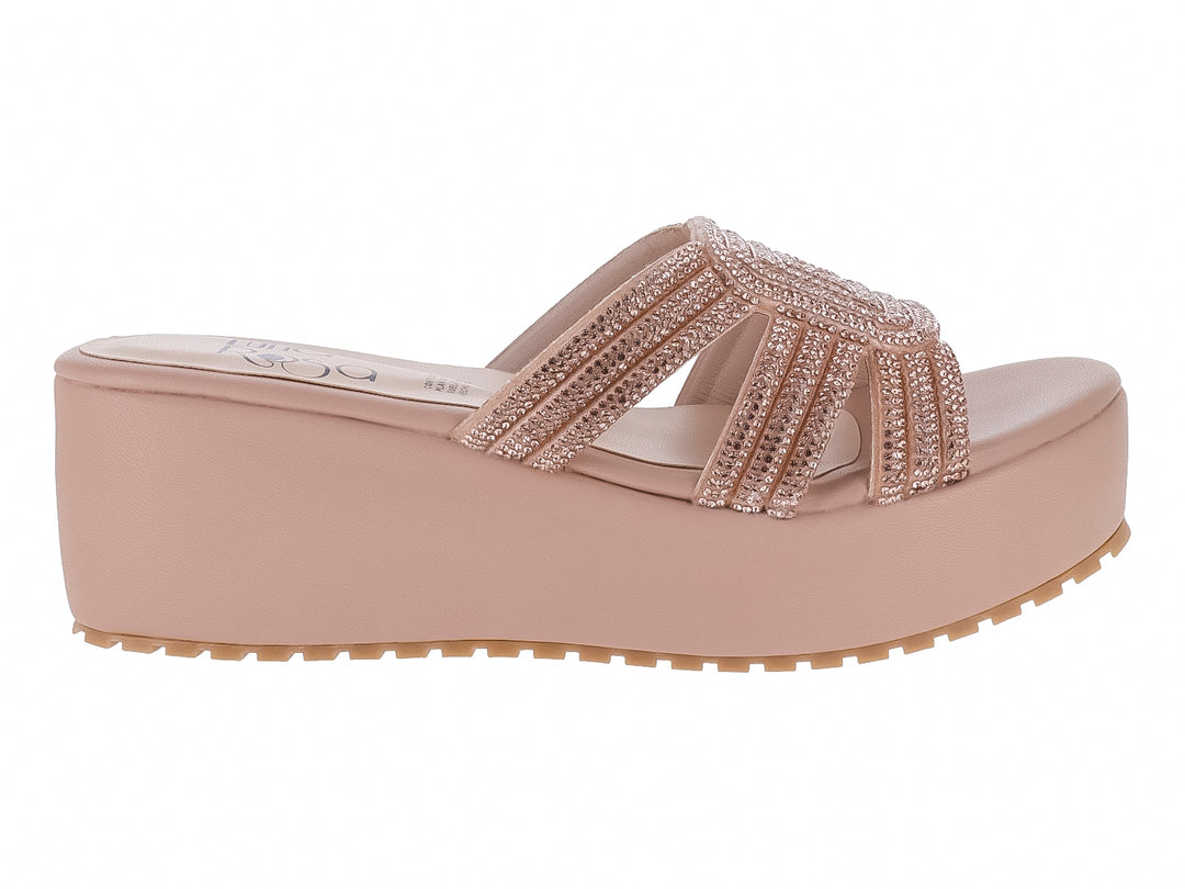 Sandalias de Plataforma Luna Rosa Oro Rosado para Mujer