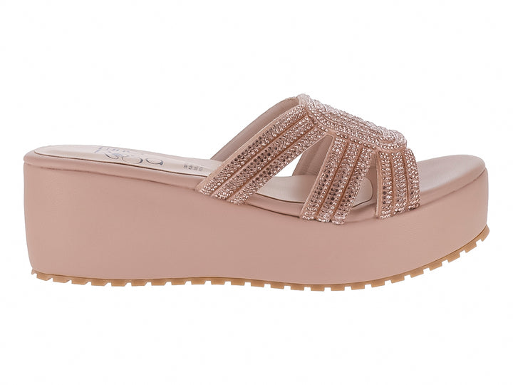 Sandalias de Plataforma Luna Rosa Oro Rosado para Mujer