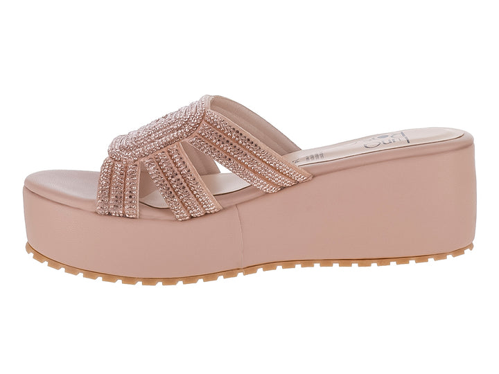 Sandalias de Plataforma Luna Rosa Oro Rosado para Mujer