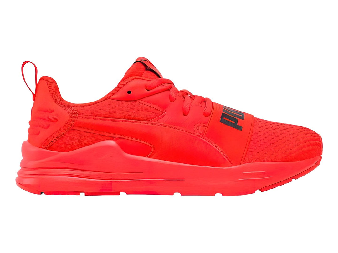 Tenis deportivos PUMA Wired Run Pure JR en color rojo intenso para niño.