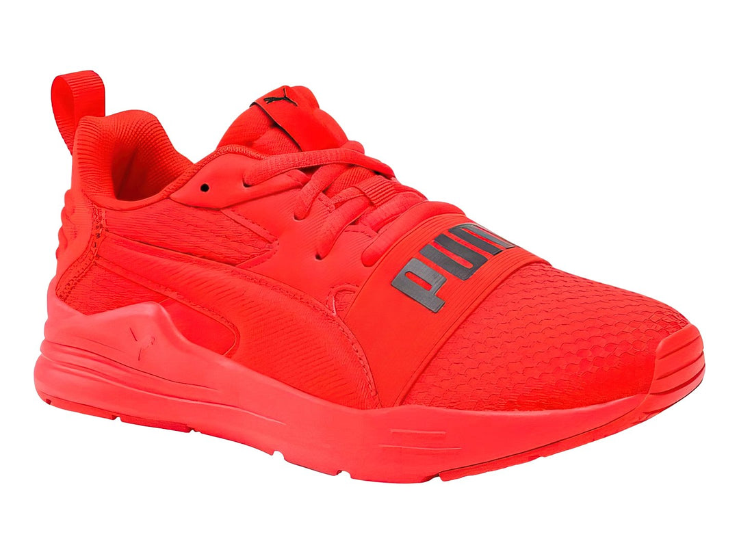 Tenis deportivos PUMA Wired Run Pure JR en color rojo intenso para niño.
