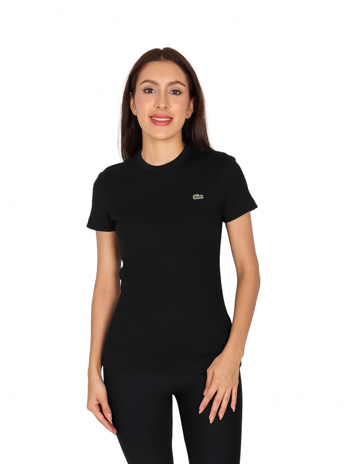 Playera Lacoste Slim Fit Negra para Mujer