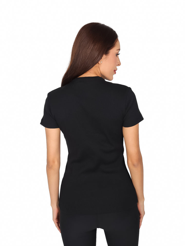Playera Lacoste Slim Fit Negra para Mujer