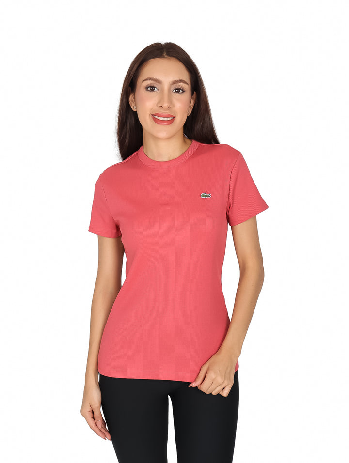 Playera Lacoste Slim Fit Rojo Sierra para Mujer