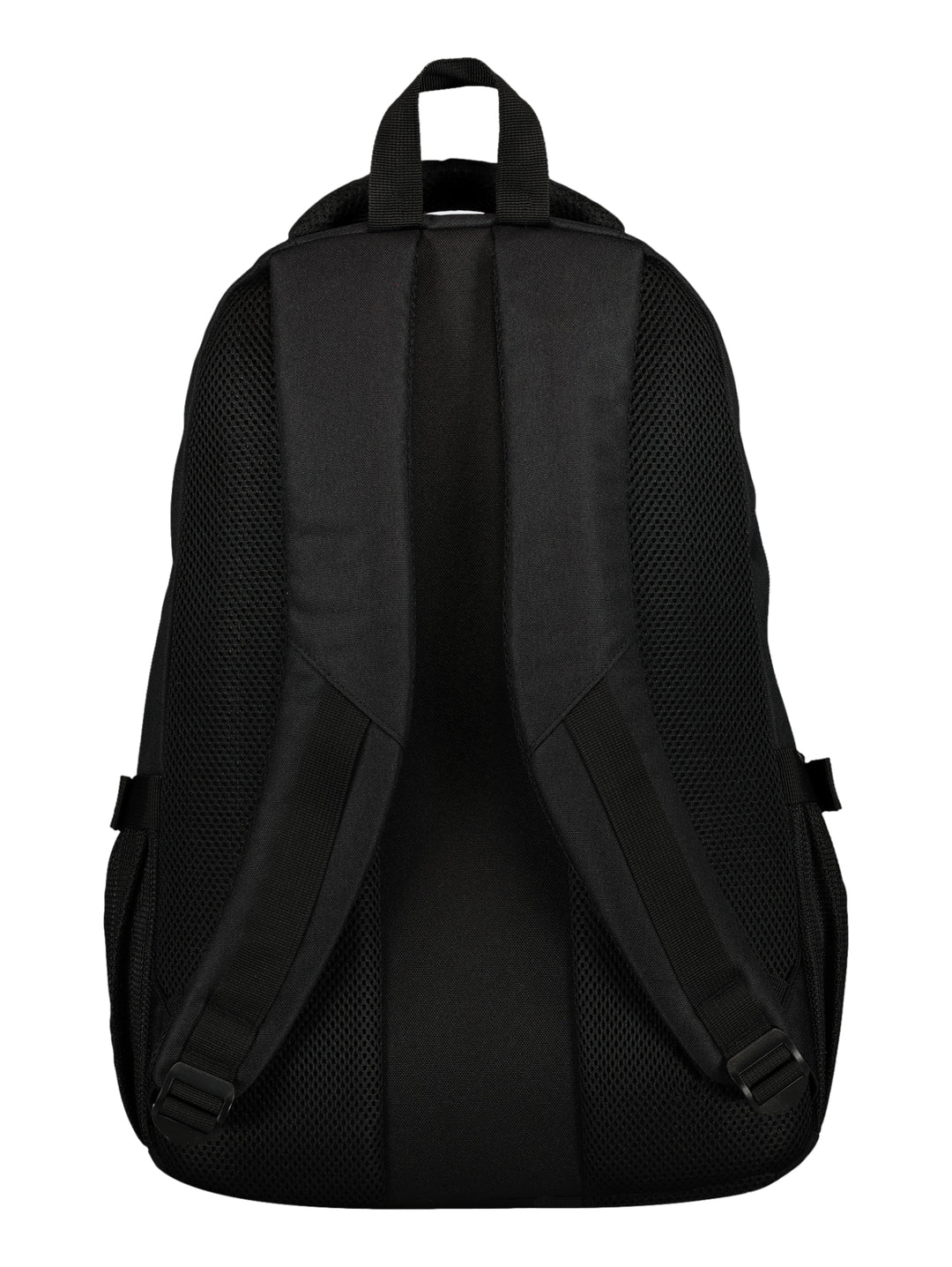 Mochila deportiva de color negro con múltiples compartimentos y cierres, marca Charly.