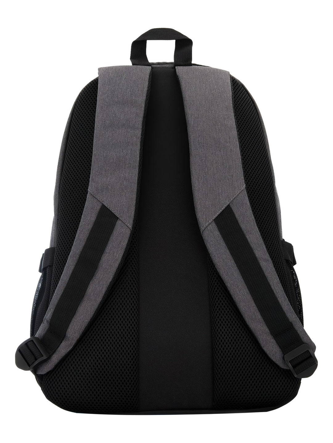 Mochila deportiva Charly en color gris oscuro con detalles y base en negro.