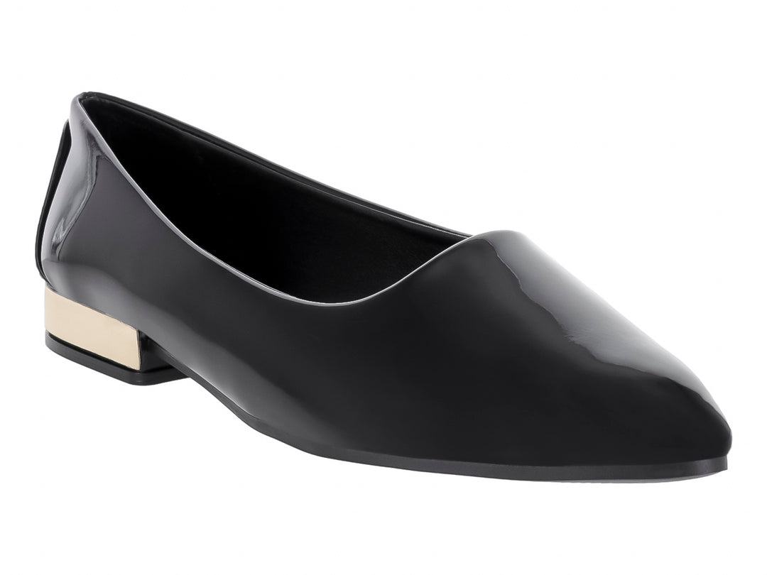 Zapatos Planos Luna Rosa Negro Charol para Mujer