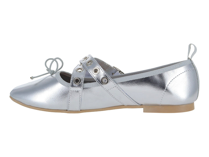 Zapatos Flats Ballerina Luna Rosa Color Plata para Mujer