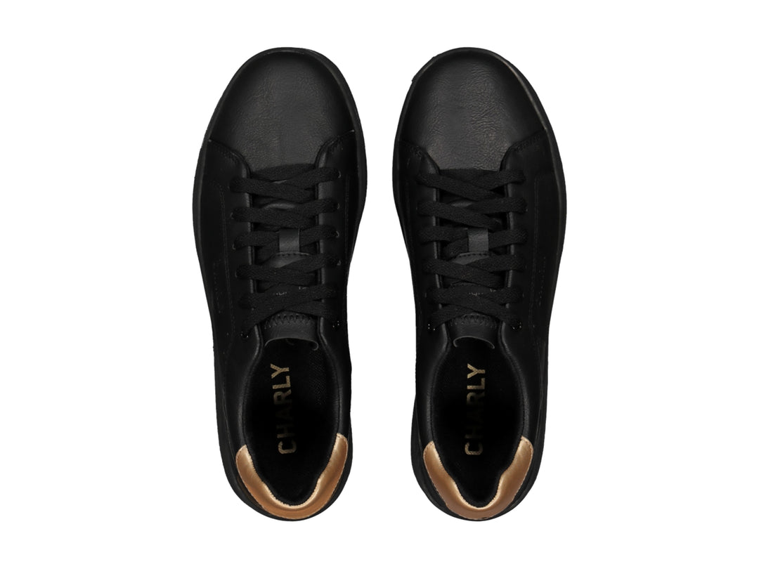 Tenis Charly Negro con Oro para Mujer