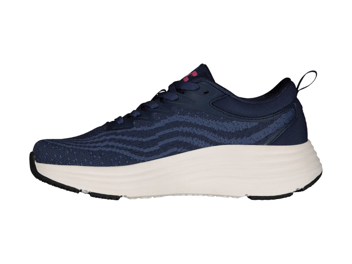 Tenis deportivos Charly color azul marino con suela blanca y detalle en rosa.