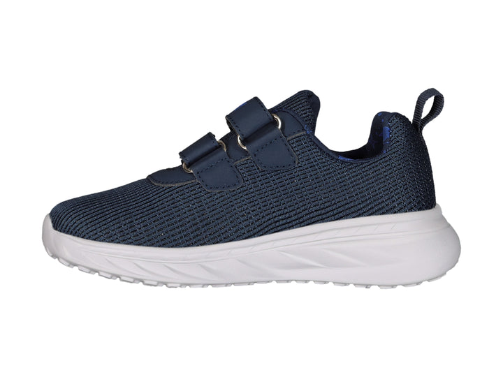 Tenis deportivos Charly en color azul marino con suela blanca y cierre de velcro para niño.