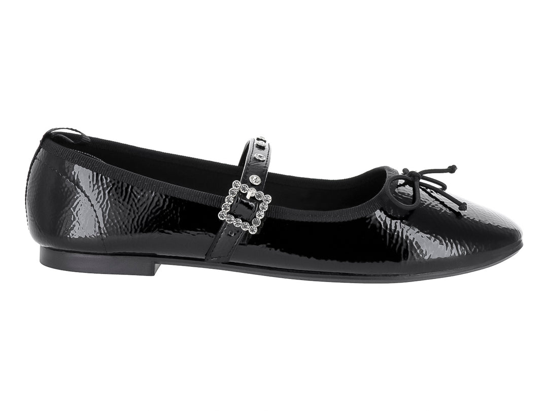 Zapatos Planos Luna Rosa Negros de Charol para Mujer
