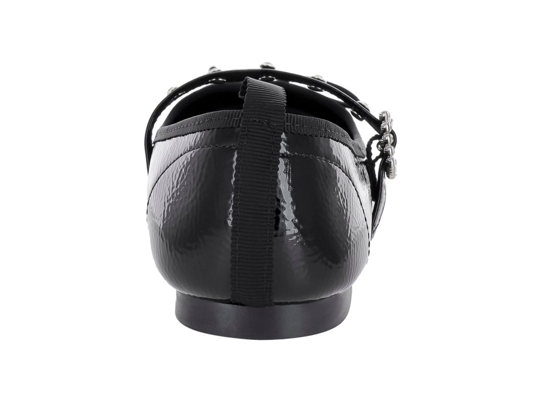 Zapatos Planos Luna Rosa Negros de Charol para Mujer