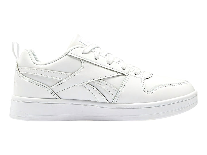 Tenis deportivos Reebok Royal Prime 2.0 en color blanco total con agujetas y suela blanca.