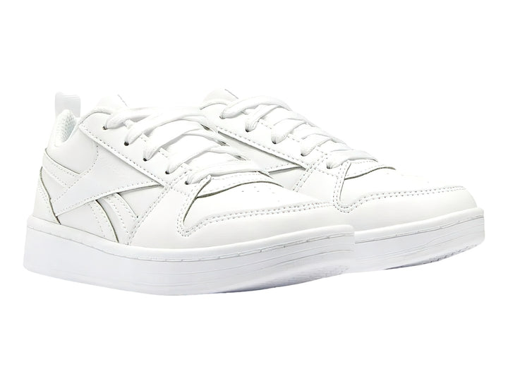 Tenis deportivos Reebok Royal Prime 2.0 en color blanco total con agujetas y suela blanca.