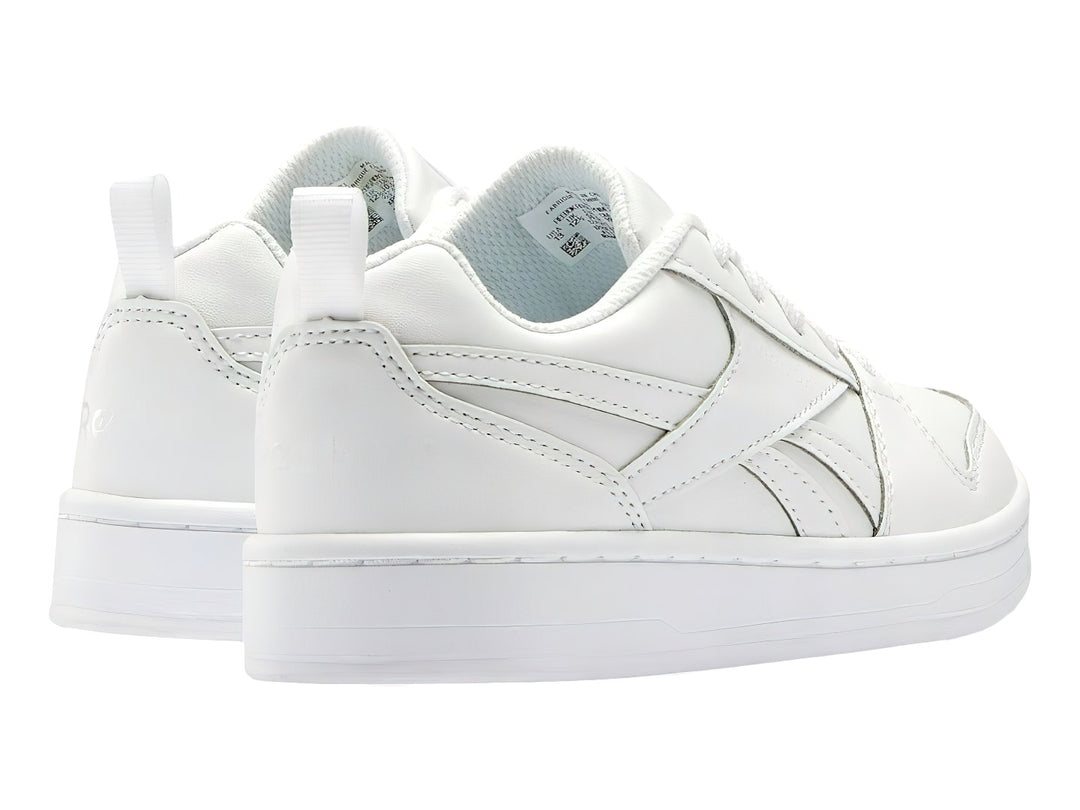 Tenis deportivos Reebok Royal Prime 2.0 en color blanco total con agujetas y suela blanca.