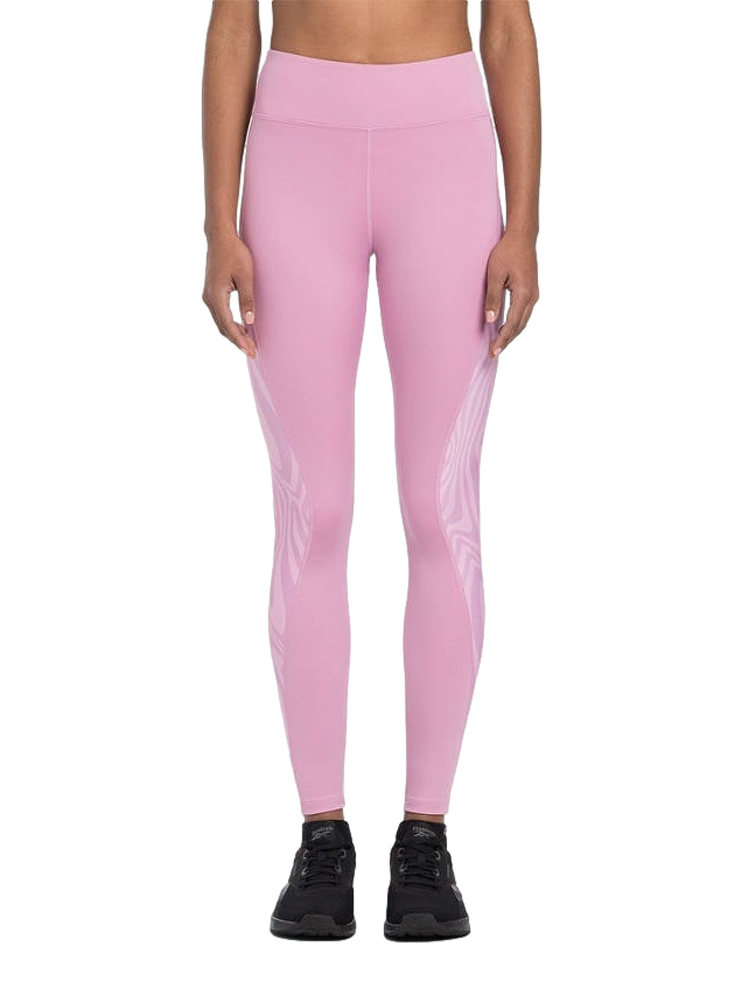 Leggings deportivos Reebok en color rosa ajustados al cuerpo con cintura alta.
