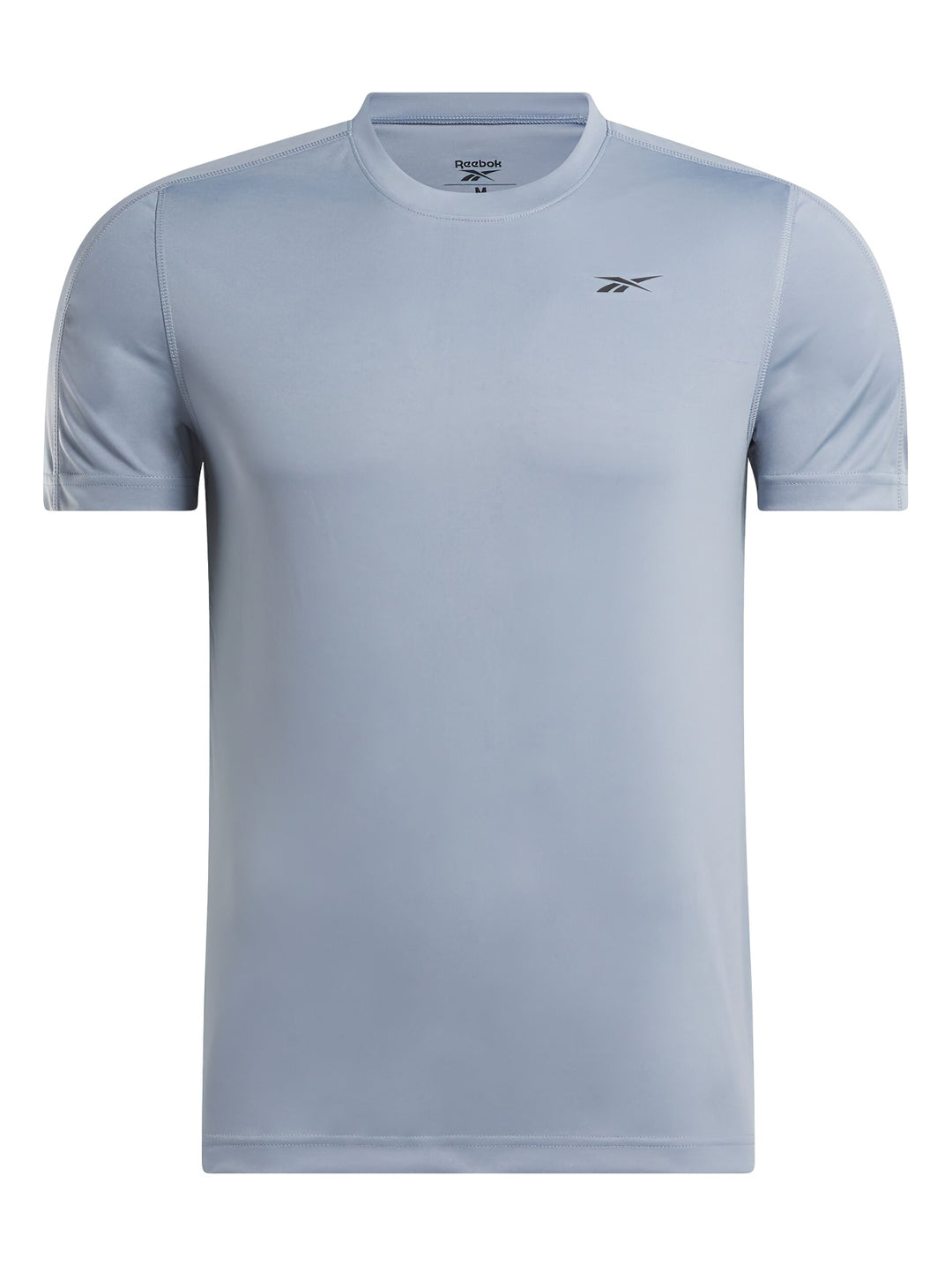 Camiseta deportiva Reebok de manga corta en color azul claro con logotipo en el pecho.
