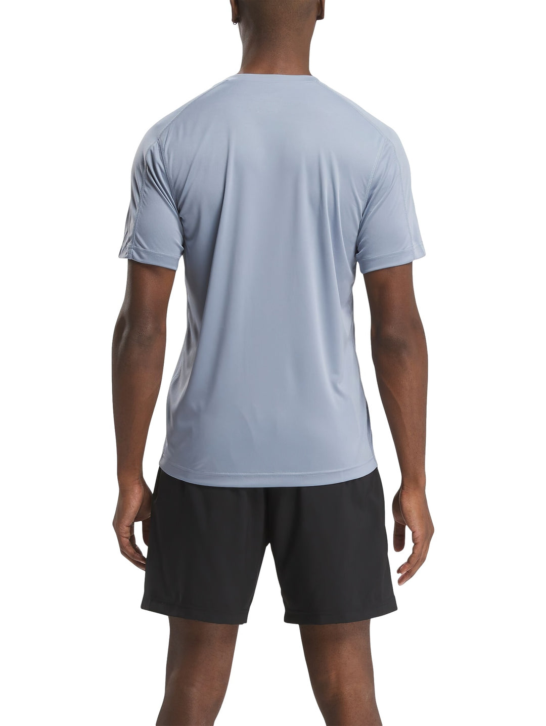 Camiseta deportiva Reebok de manga corta en color azul claro con logotipo en el pecho.