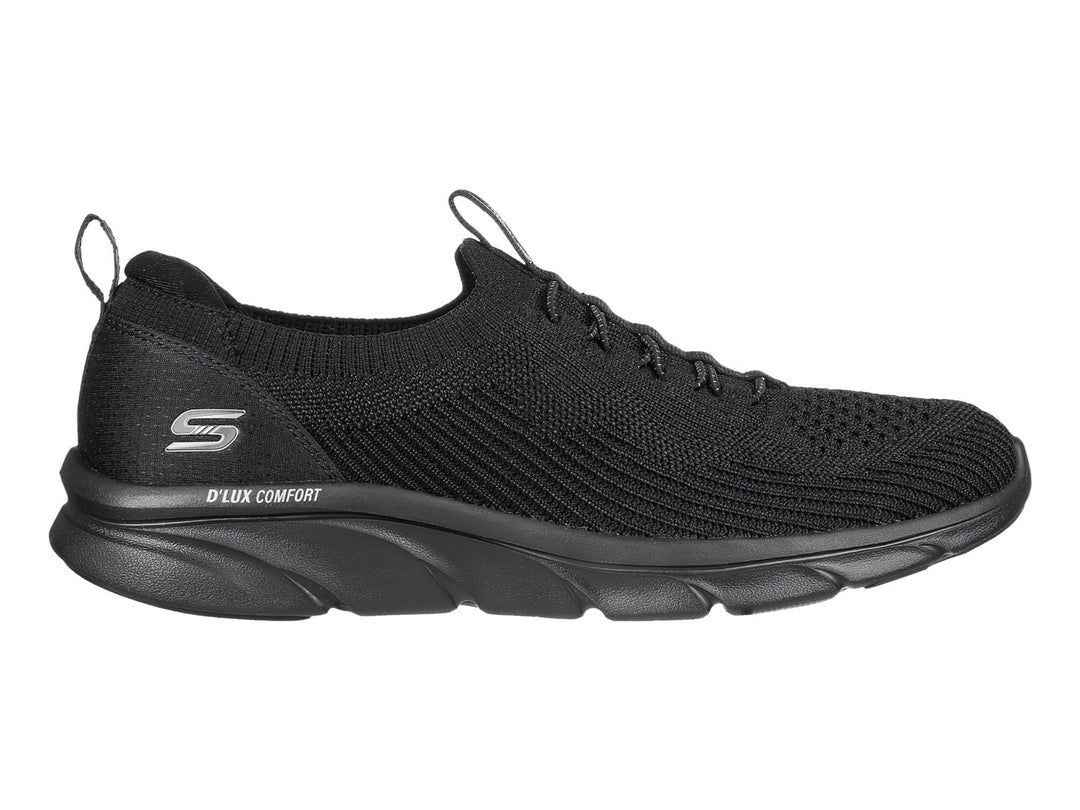 Tenis deportivos Skechers color negro con tejido transpirable y suela D&