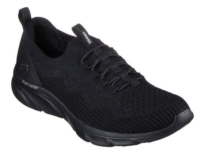 Tenis deportivos Skechers color negro con tejido transpirable y suela D&