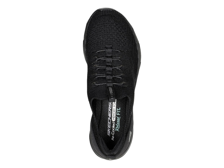 Tenis deportivos Skechers color negro con tejido transpirable y suela D&