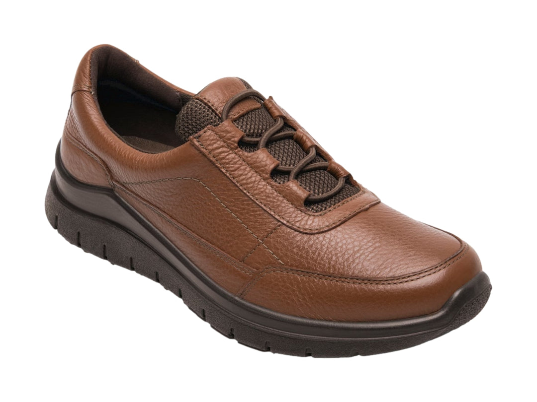 Zapato plano Flexi color tan con suela negra para mujer.