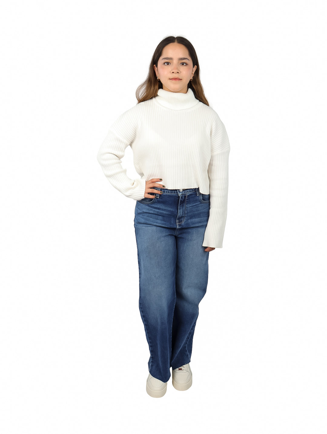 Pantalones OGGI Wide Leg Azul para Mujer