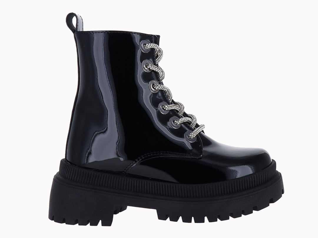 Botas Miroslava de Charol Negro para Niña