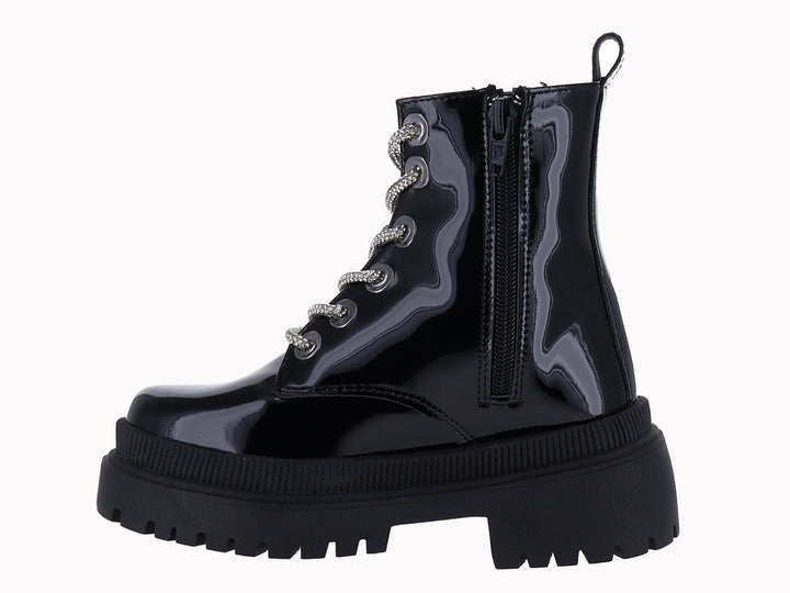 Botas Miroslava de Charol Negro para Niña