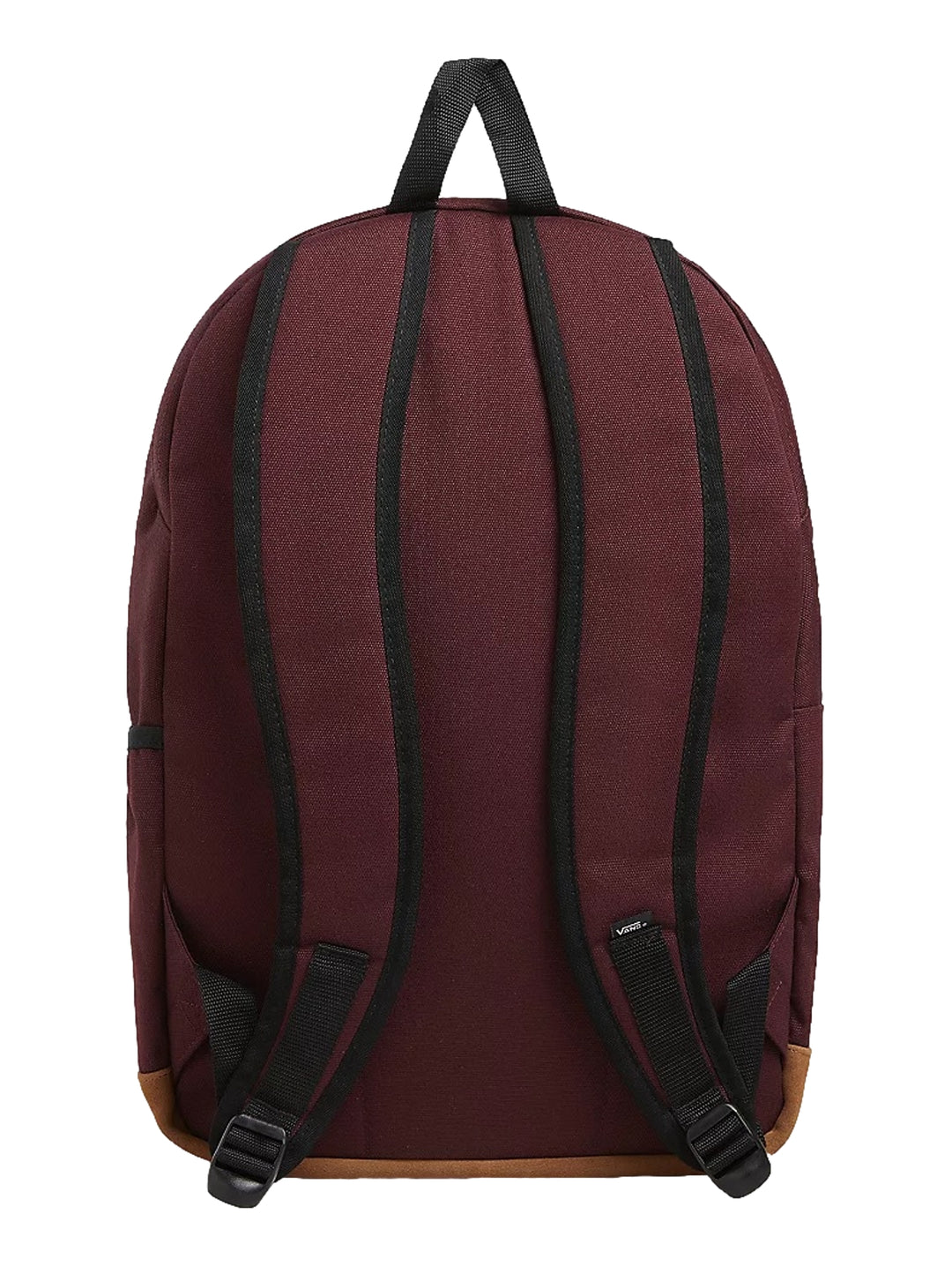 Mochila Vans Old Skool Trek en color Port Royale con base café y bolsillo frontal.