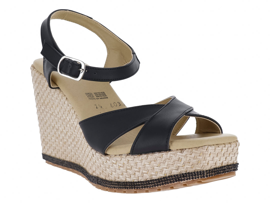 Sandalias de Plataforma Luna Rosa Negro para Mujer
