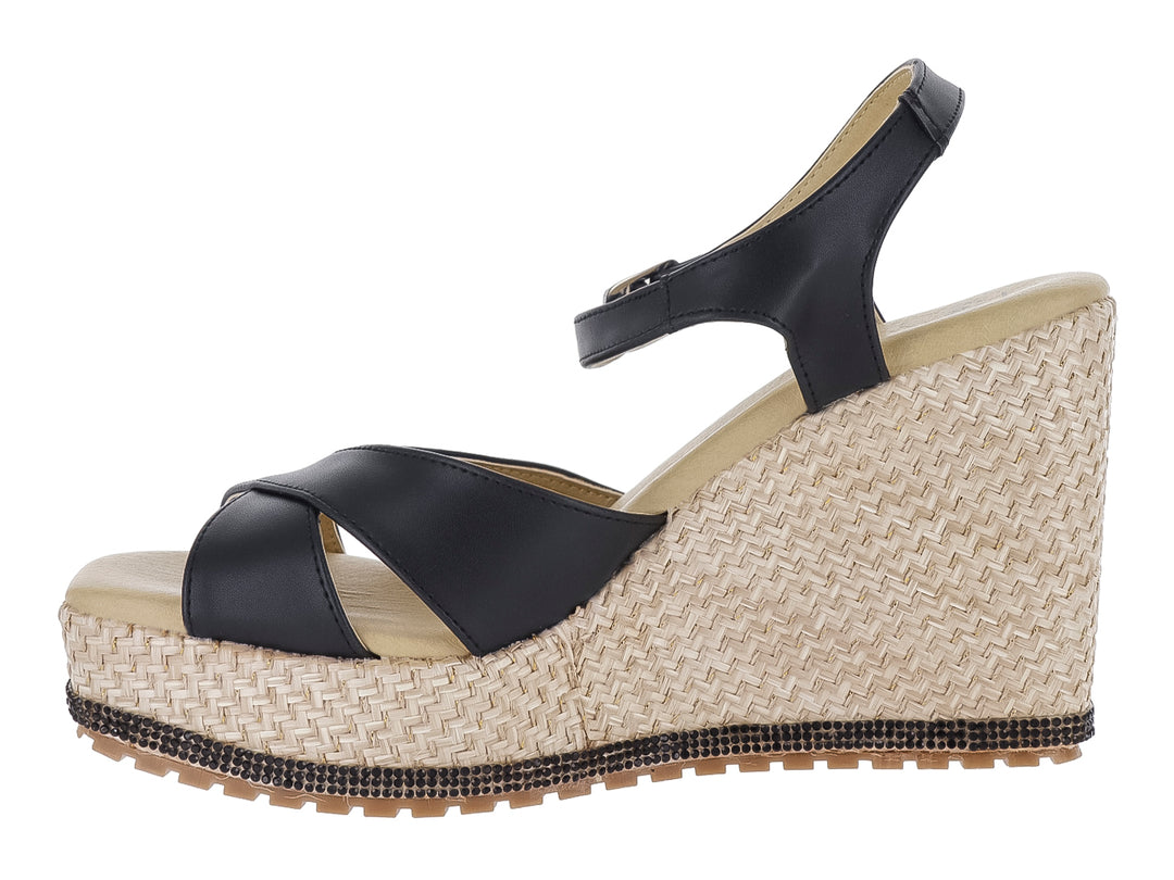 Sandalias de Plataforma Luna Rosa Negro para Mujer