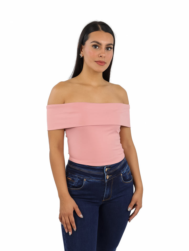 Blusa Corta London Fashion Color Mauve para Mujer