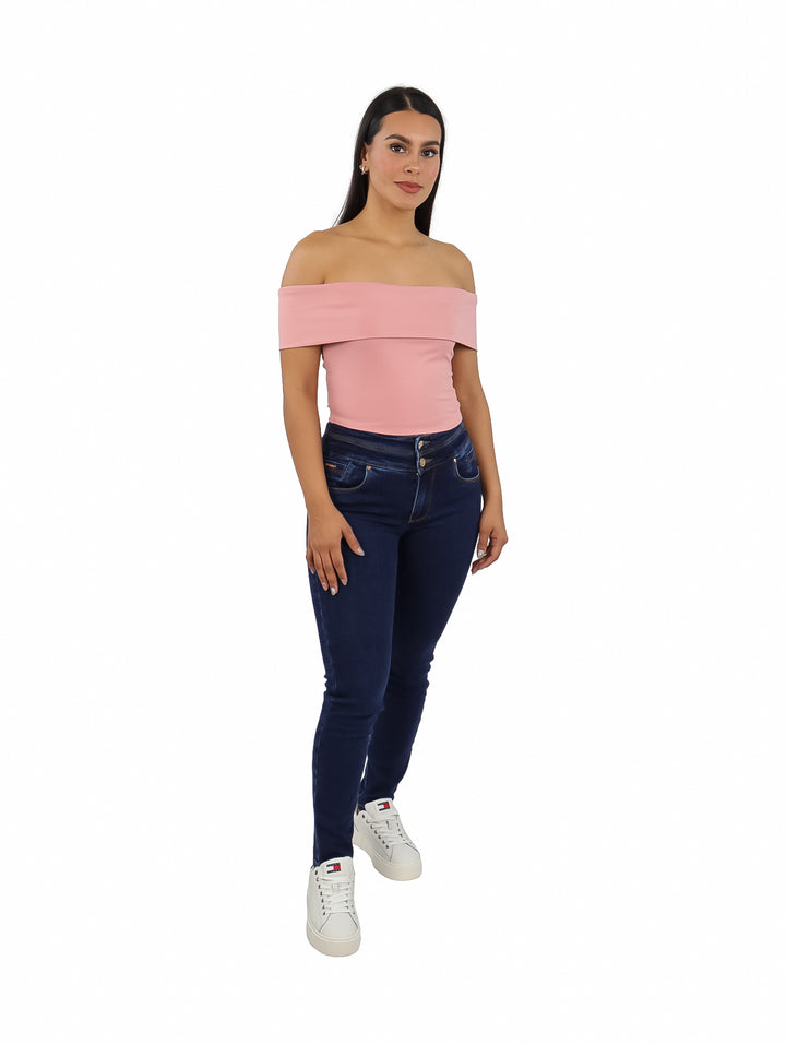 Blusa Corta London Fashion Color Mauve para Mujer