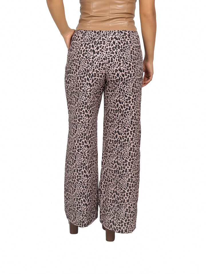 Pantalón Ancho London Fashion Café Animal Print para Mujer