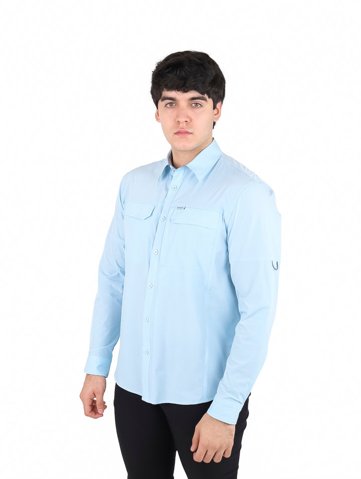Camisa Manga Larga UNGA Blue Jet Stream para Hombre