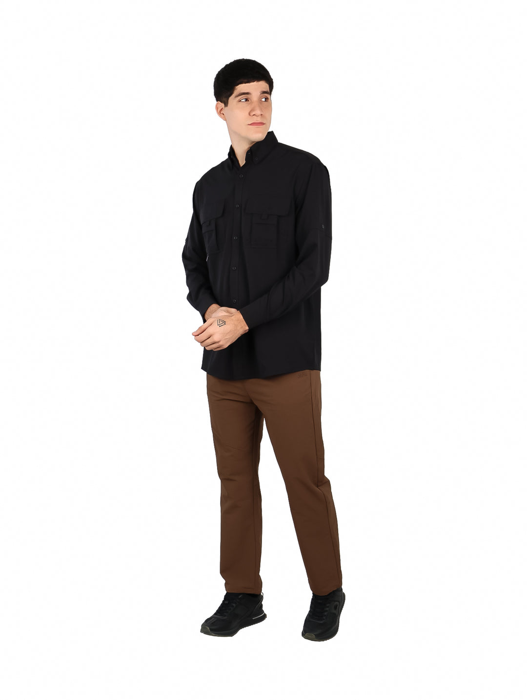 Camisa UNGA Manga Larga Color Negro para Hombre