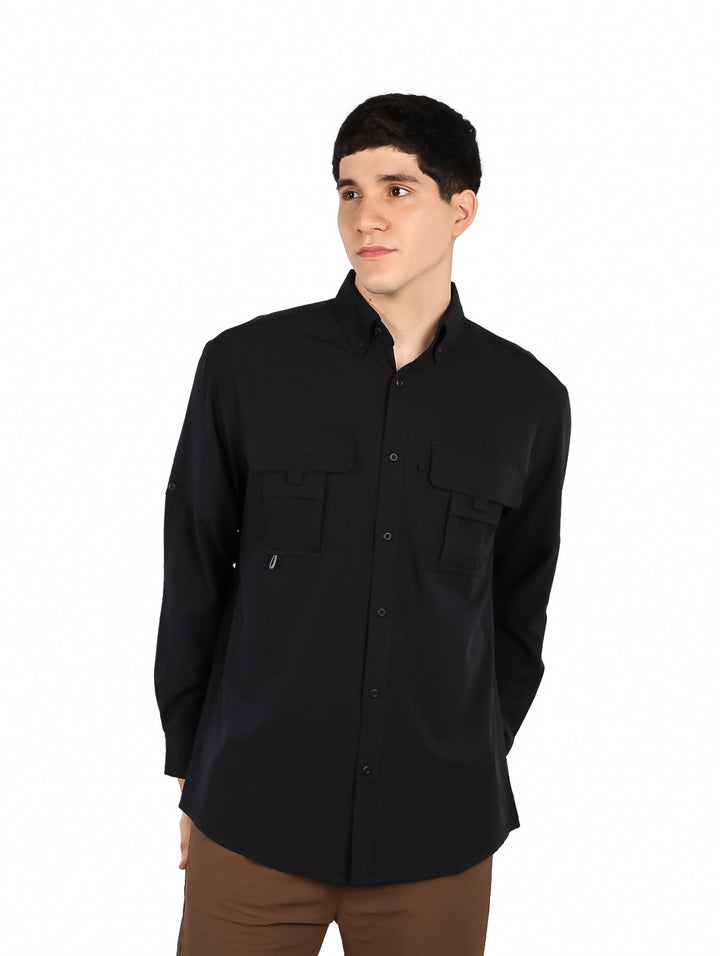 Camisa UNGA Manga Larga Color Negro para Hombre