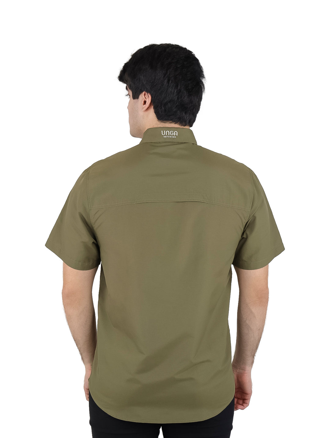 Camisa UNGA Manga Corta Color Verde Militar para Hombre