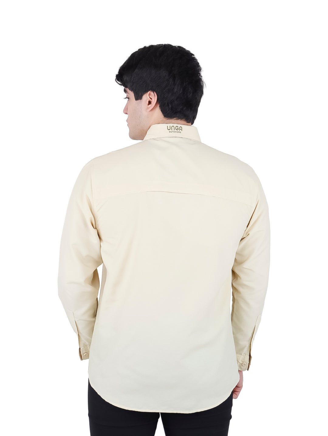 Camisa UNGA Manga Larga Color Fossil para Hombre